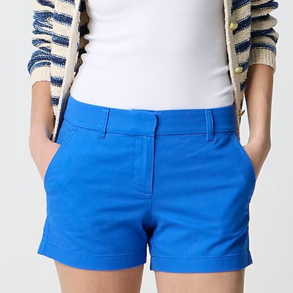 J Crew Womens 3.5" classic chino short Size 4 Blue Color - Picture 1 of 5